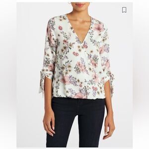 West K | Allan Surplice Hi Lo Floral Blouse | MEDIUM